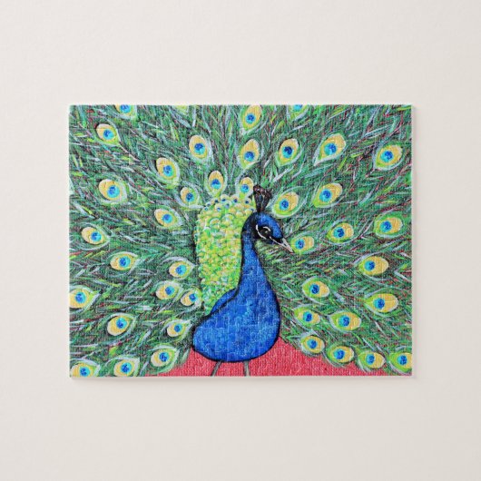 Peacock schilderen weergeven legpuzzel (Horizontaal)