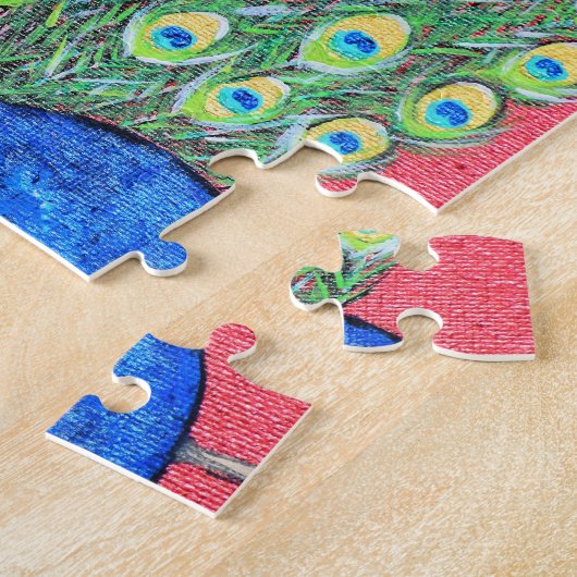 Peacock schilderen weergeven legpuzzel (Zijkant)