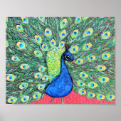 Peacock schilderen weergeven poster (Voorkant)