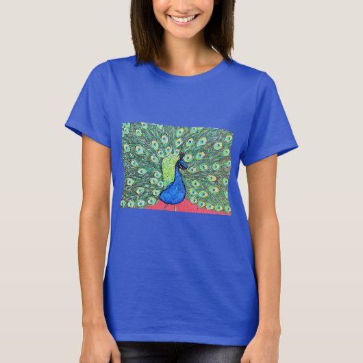 Peacock schilderen weergeven t-shirt (Voorkant)