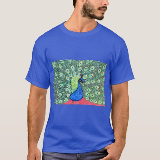Peacock schilderen weergeven t-shirt (Voorkant)