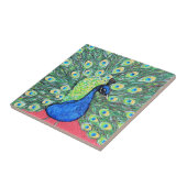 Peacock schilderen weergeven tegeltje (Zijkant)