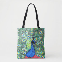 Peacock schilderen weergeven tote bag