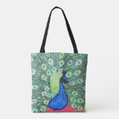 Peacock schilderen weergeven tote bag (Achterkant)