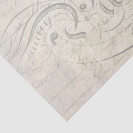 Peacock Script Companion Decoupage Paper Tissuepapier (Detail)