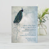 Peacock Scroll Wedding Kaart (Staand voorkant)