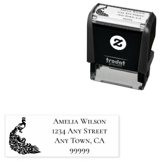 Peacock Self-Inking Stamp Zelfinktende Stempel (In situ)