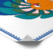 Peacock Serenity: Modern Madhubani Art Poster (Hoek)