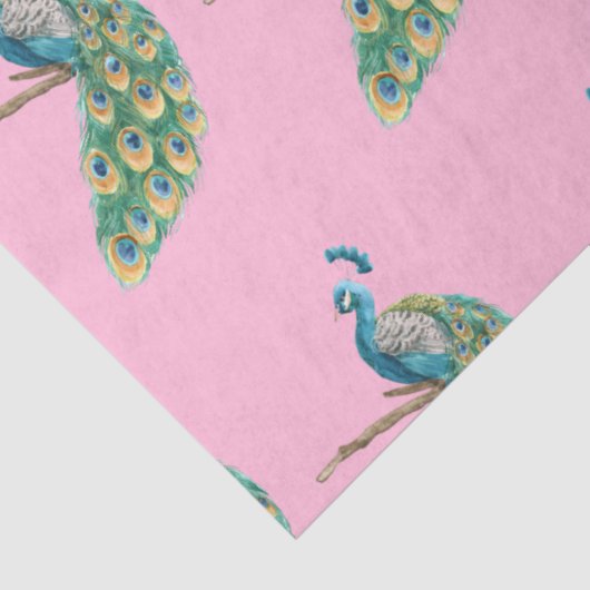 Peacock serie ontwerp 3 roze tissuepapier (Detail)