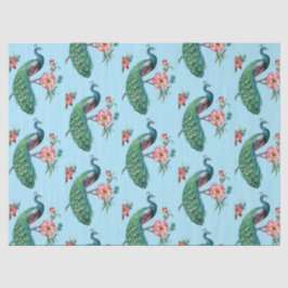 Peacock serie ontwerp 4 blauw tissuepapier