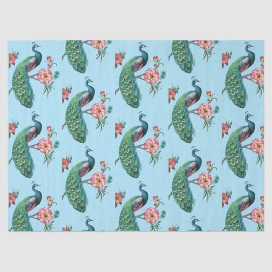 Peacock serie ontwerp 4 blauw tissuepapier (Voorkant)