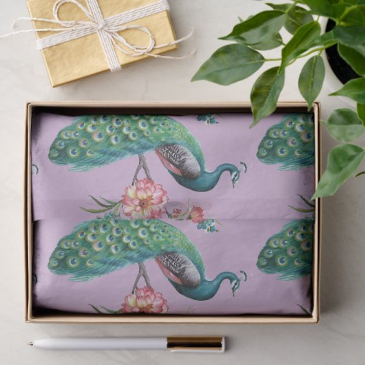 Peacock serie ontwerp 4 Lila tissuepapier (Geschenk)