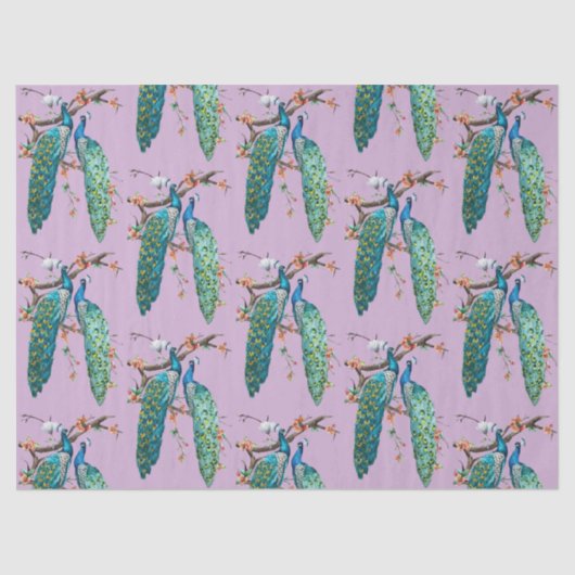 Peacock serie ontwerp 6 Lila tissuepapier (Voorkant)