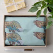 Peacock serie ontwerp 9 blauw tissuepapier (Geschenk)