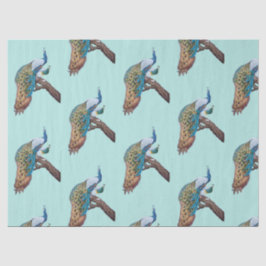 Peacock serie ontwerp 9 blauw tissuepapier
