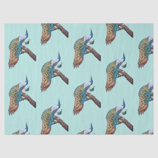 Peacock serie ontwerp 9 blauw tissuepapier (Voorkant)