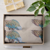 Peacock serie ontwerp 9 bruin tissuepapier (Geschenk)