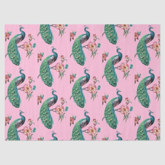 Peacock Series Design 4 PinkTissue papier (Voorkant)