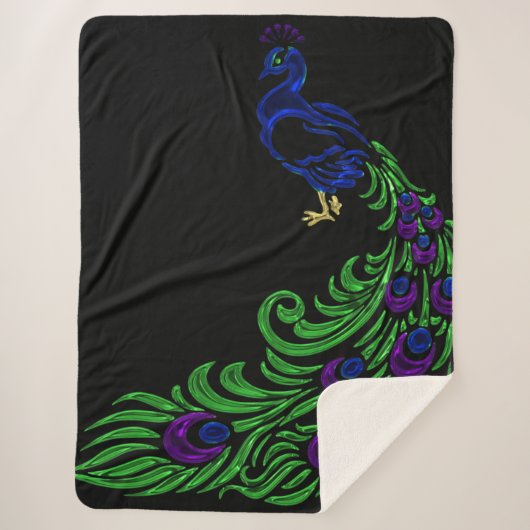 Peacock Sherpa Blanket Deken (Voorkant)