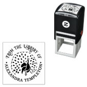 Peacock Silhouet #1 Bibliotheek Boeknaam Zelfinktende Stempel (In situ)