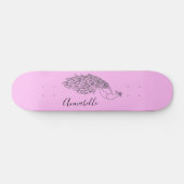 Peacock Silhouette Custom Name Persoonlijk Skateboard (Horizontaal)