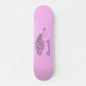 Peacock Silhouette Custom Name Persoonlijk Skateboard (Voorkant)