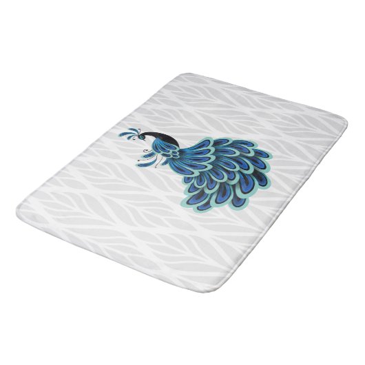 Peacock Silver Design Bath Mat (Gekanteld)