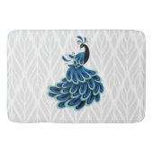 Peacock Silver Design Bath Mat (Voorkant)