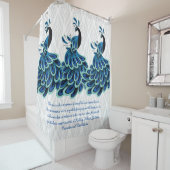 Peacock/Silver Design Shower Curtain Douchegordijn (In situ)