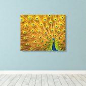 Peacock, Silver Herfsten, Kauai, Hawaii Canvas Afdruk (Insitu (Houten vloer))