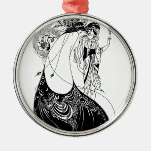 Peacock Skirt Beardsley Nouveau Metalen Ornament