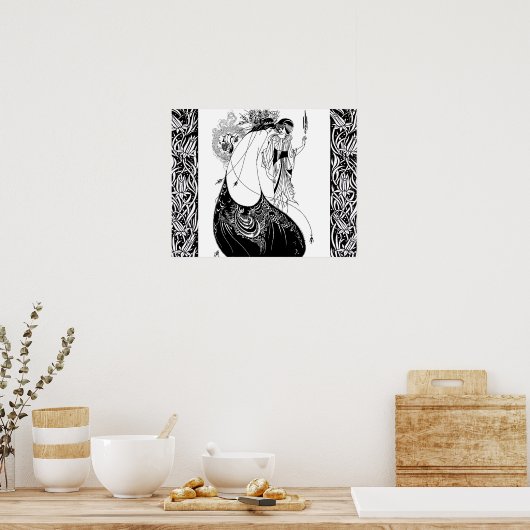 Peacock Skirt Beardsley Nouveau Poster (Keuken)