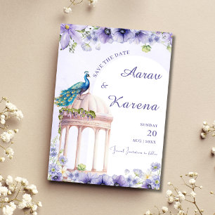 Peacock Sla de Indiase datum op bewaar de datumkaa Kaart