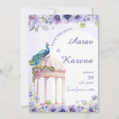 Peacock Sla de Indiase datum op bewaar de datumkaa Kaart (Voorkant)