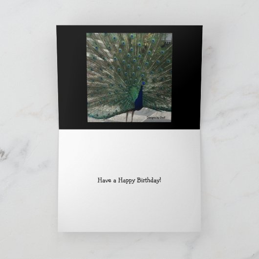 Peacock sluit Birthday af Kaart (Binnen)