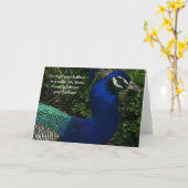 Peacock sluit Birthday af Kaart (Gele Bloem)