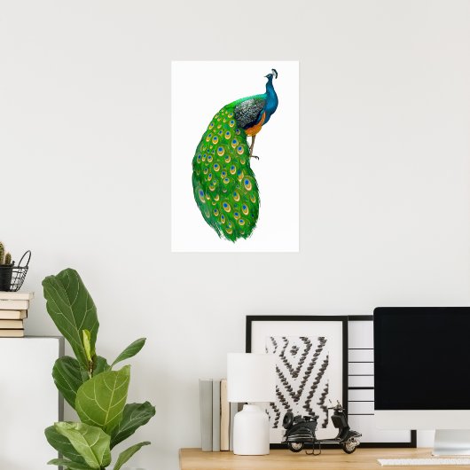 Peacock Small Poster (Thuiskantoor)
