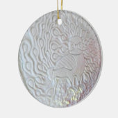 Peacock Snow Sculpture, Hotel de Glace, Quebec Keramisch Ornament (Links)