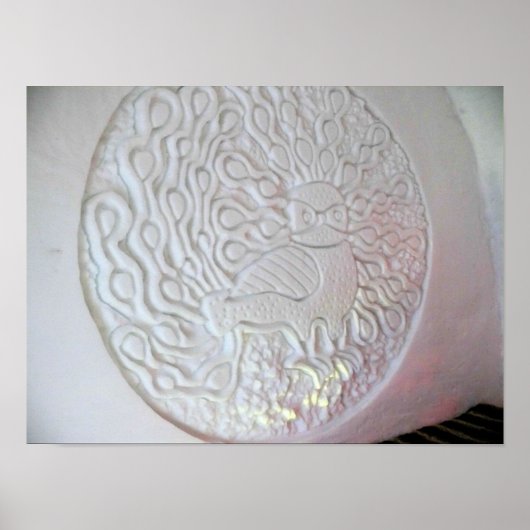 Peacock Snow Sculpture, Hotel de Glace, Quebec Poster (Voorkant)