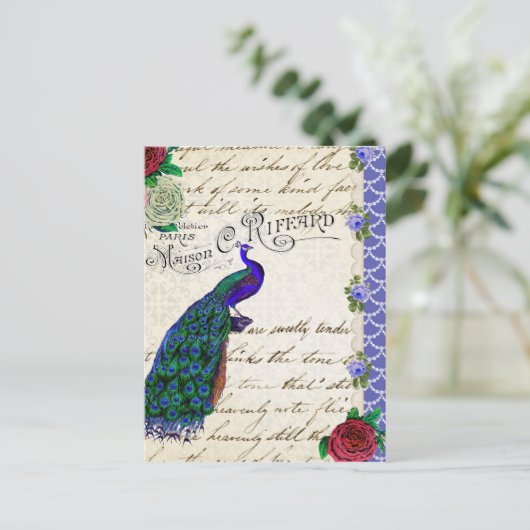  Peacock Song Collage Briefkaart (Staand voorkant)