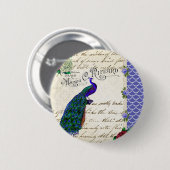 Peacock Song Collage Ronde Button 5,7 Cm (Voorkant /achterkant)