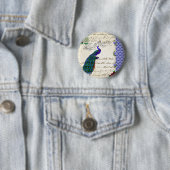Peacock Song Collage Ronde Button 5,7 Cm (In situ)