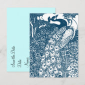 Peacock sparen de Datum Aankondigingskaart (Voorkant / Achterkant)