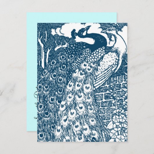Peacock sparen de Datum Aankondigingskaart (Voorkant / Achterkant)