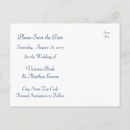 Peacock sparen de Datum Aankondigingskaart (Achterkant)