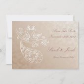 Peacock sparen-de-Datum, stijl Alpana Save The Date (Voorkant)