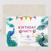 Peacock Special Patina verjaardag Kaart (Voorkant / Achterkant)