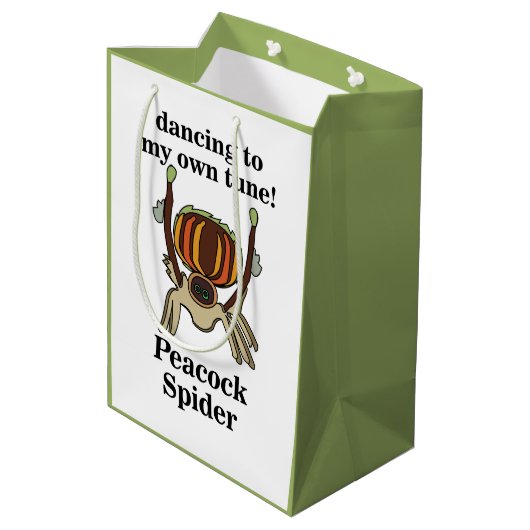 Peacock Spider Funny Medium Cadeauzakje (Achterkant Gekanteld)