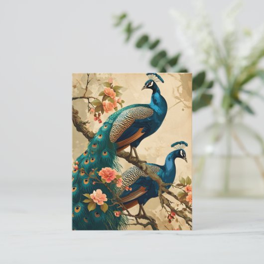 Peacock Splendor Briefkaart (Staand voorkant)