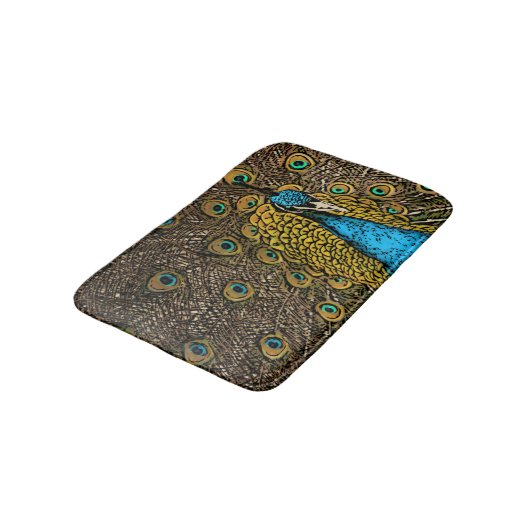 Peacock Splendor Illustratie Badmat (Gekanteld)